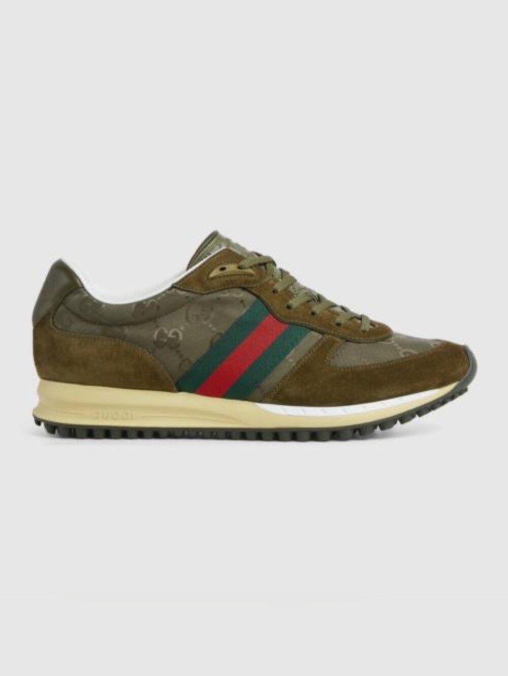 $990 Gucci Re-Motion GG Web Sneakers Olive Green Men’s UK 9 US  9.5 EU 42.5 BNIB